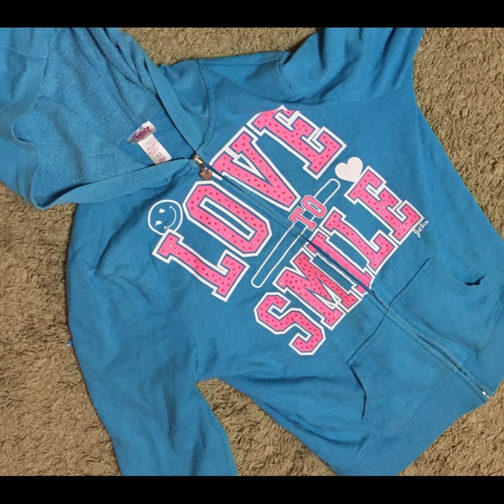 Justice love to smile sweatshirt/hoodie